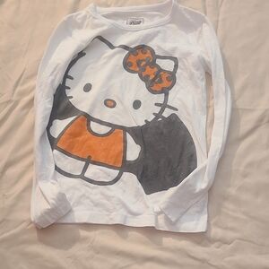 Hello Kitty White and Orange Long Sleeve Tee